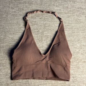 Women's Ribbed Bralette in Brown